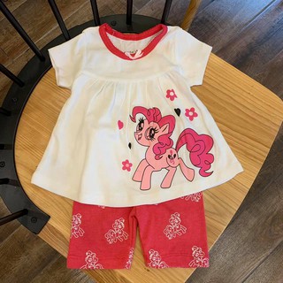 Bộ cotton áo váy bé gái