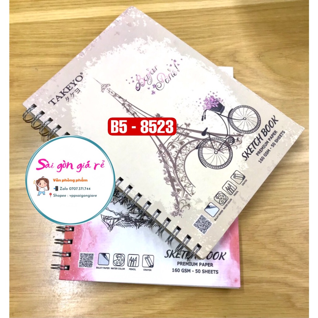 Sổ Lò Xo Vẽ Takeyo B5 (50Tờ - Đl 160Gsm) - 8523
