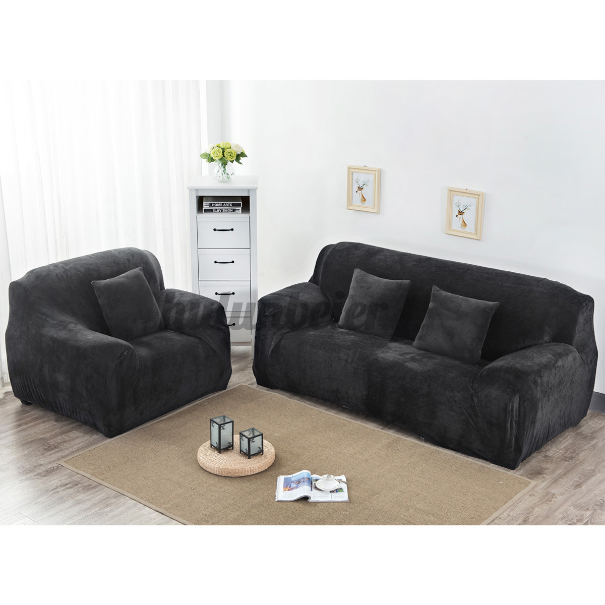 Bộ 1 / 2 / 3 Miếng Bọc Ghế Sofa Họa Tiết Tự Chọn