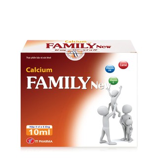 Thực phẩm bảo vệ sức khỏe Canxi Family New Trường Thọ giúp bổ sung canxi và vitamin cho cơ thể - Hộp 20 ống