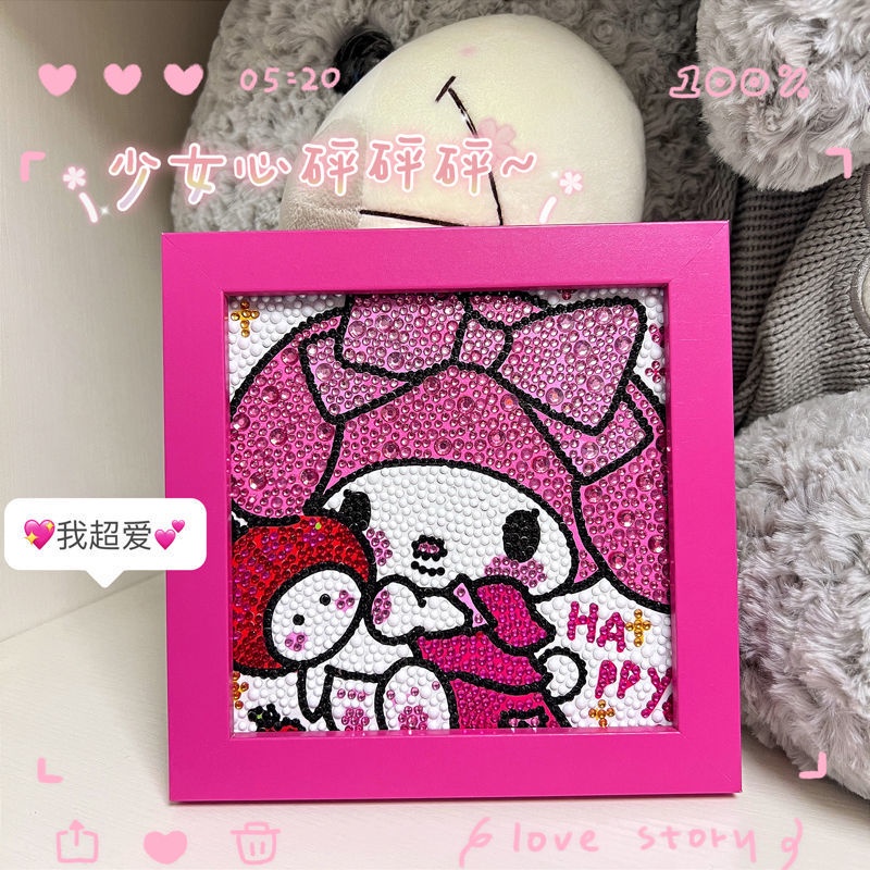 Bộ Tranh Đính Đá 5D Tự Làm Hình Sanrio Dễ Thương Trang Trí Nhà Cửa