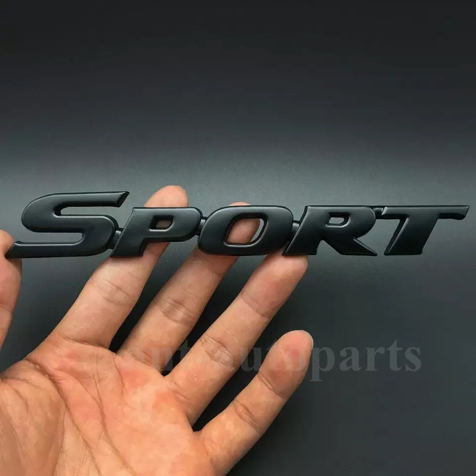 Tem chữ sport kim loại dán xe ô tô