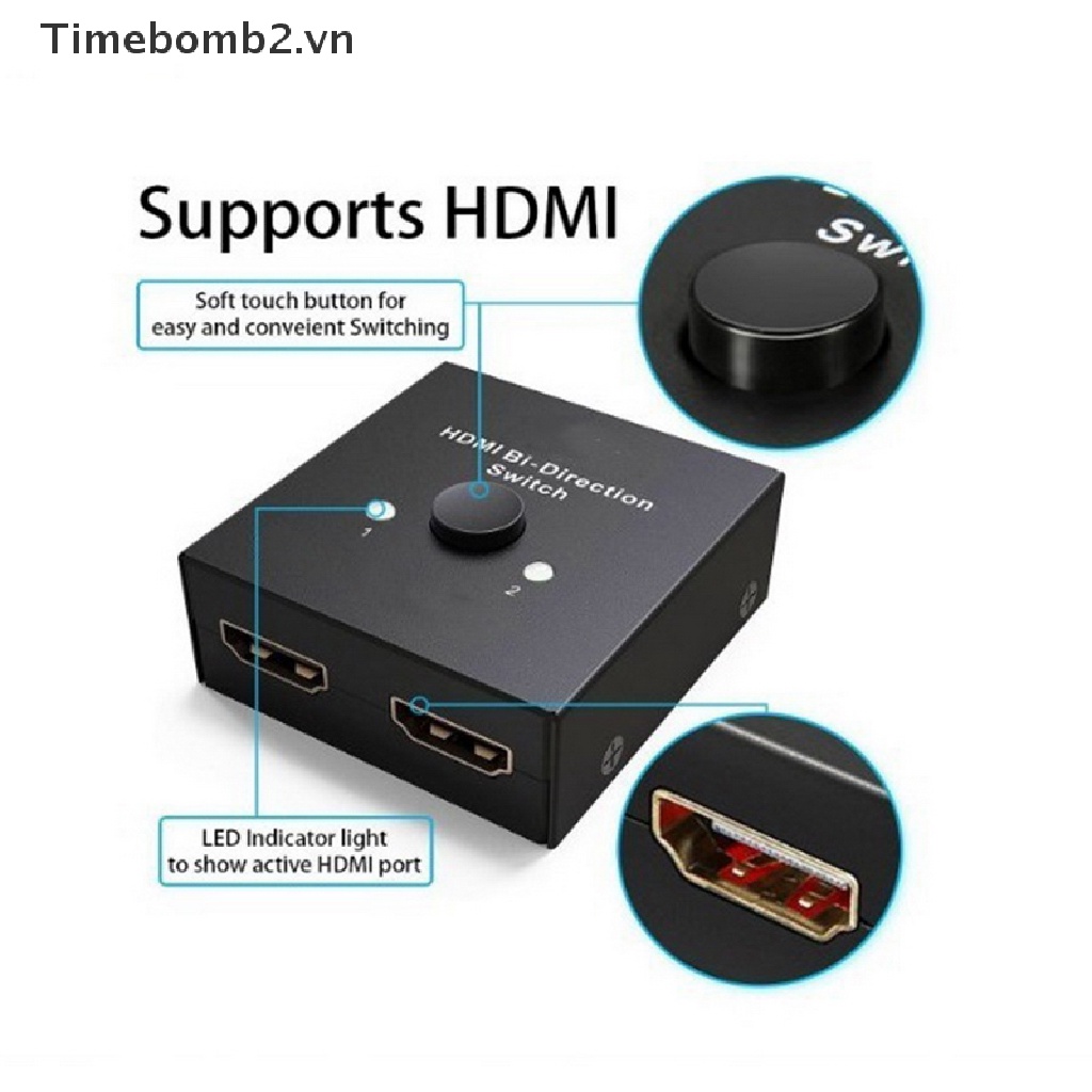 Cổng HDMI 2 Chiều 3D 2x1 1x2 Mạ Vàng Tiện Lợi