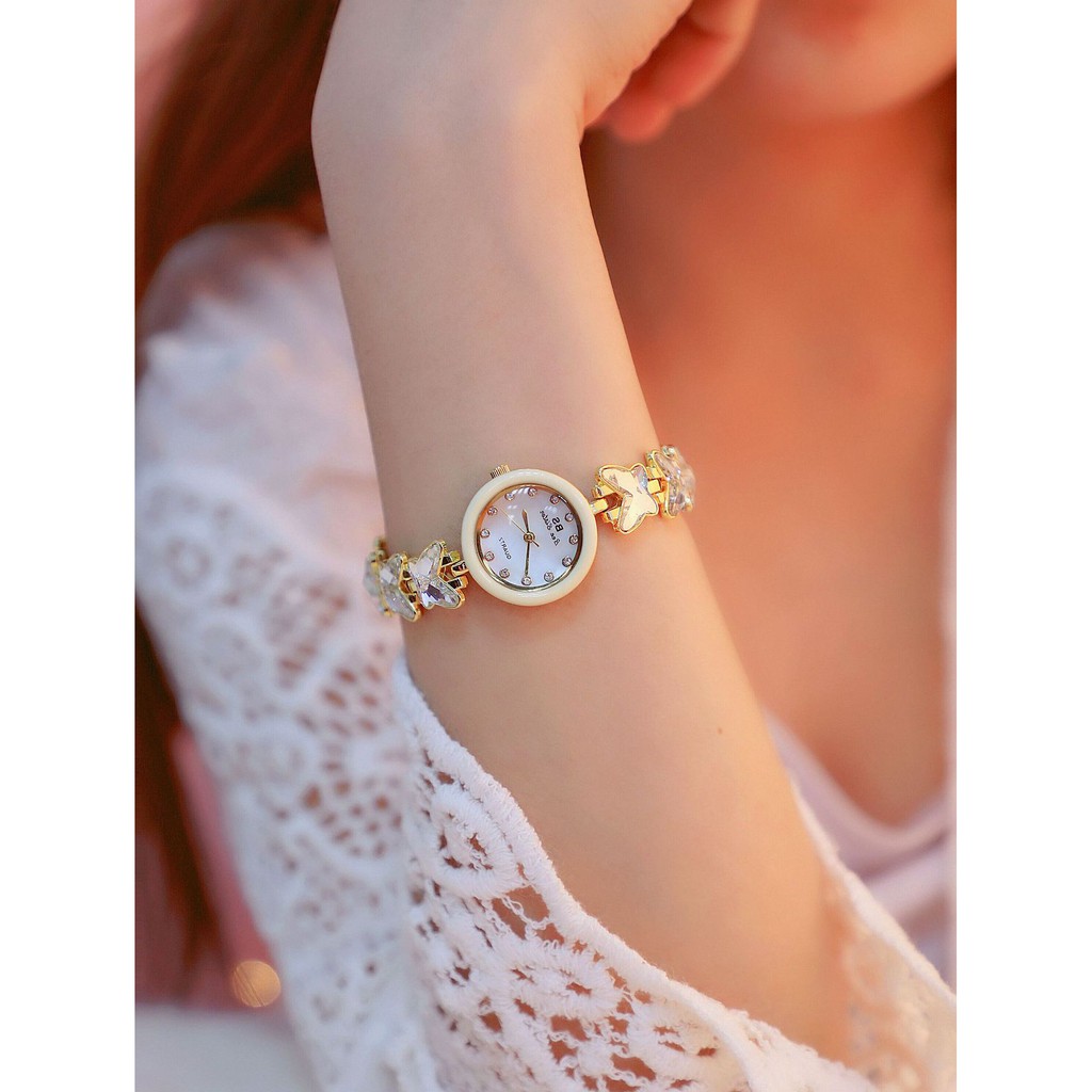 Đồng hồ nữ đính đá chính hãng Bee Sister phong cách Hàn Quốc - dây kim loại đính đá cao cấp | BigBuy360 - bigbuy360.vn