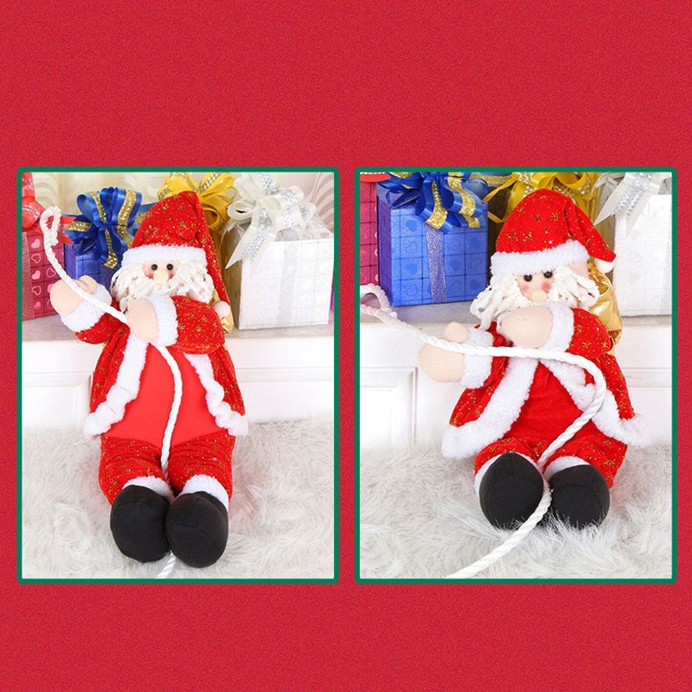 Búp bê nhồi bông hình ông già Noel leo dây ngộ nghĩnh dùng trang trí Giáng Sinh/ năm mới