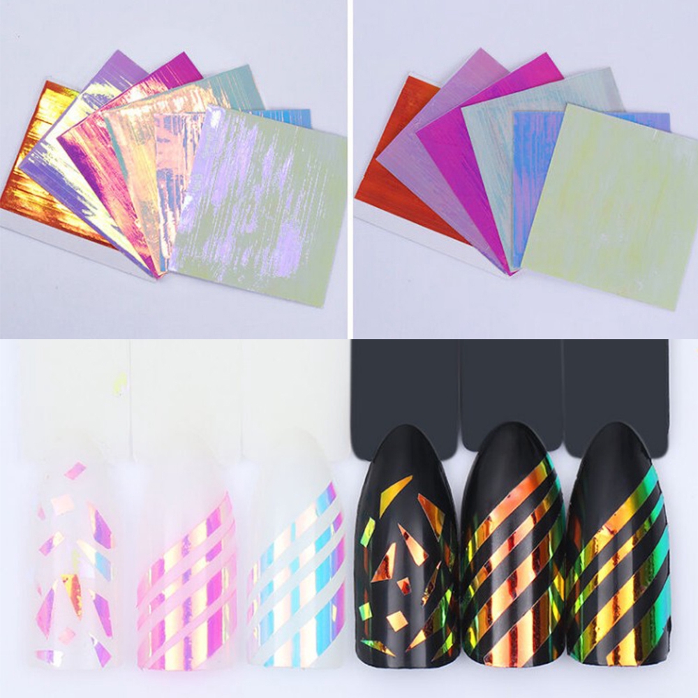 Đề can dán móng họa tiết phối sọc siêu mỏng chất lượng cao