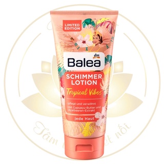 Kem dưỡng thể toàn thân ánh nhũ balea schimmer body lotion tropical vibes đức-sản phẩm thuần chay- 200ml