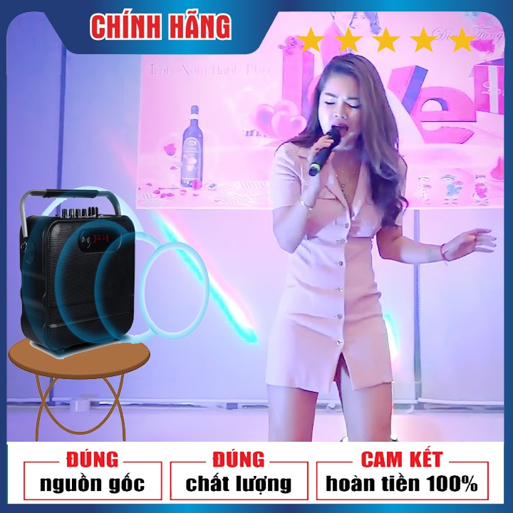 Bộ loa xách tay karaoke Ontekco YH200 kèm mic hát, bluetooth 5.0 hát karaoke không dây mang đi du lịch