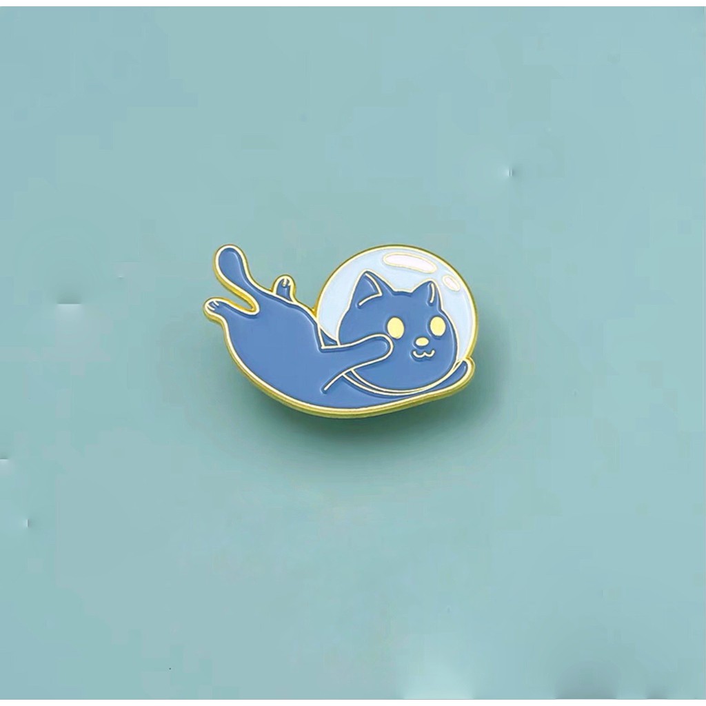 Huy hiệu balo, enamel pin cài áo Mèo vũ trụ chibi │ kim loại chống rỉ sét │ xem thêm ở phần MÔ TẢ SẢN PHẨM