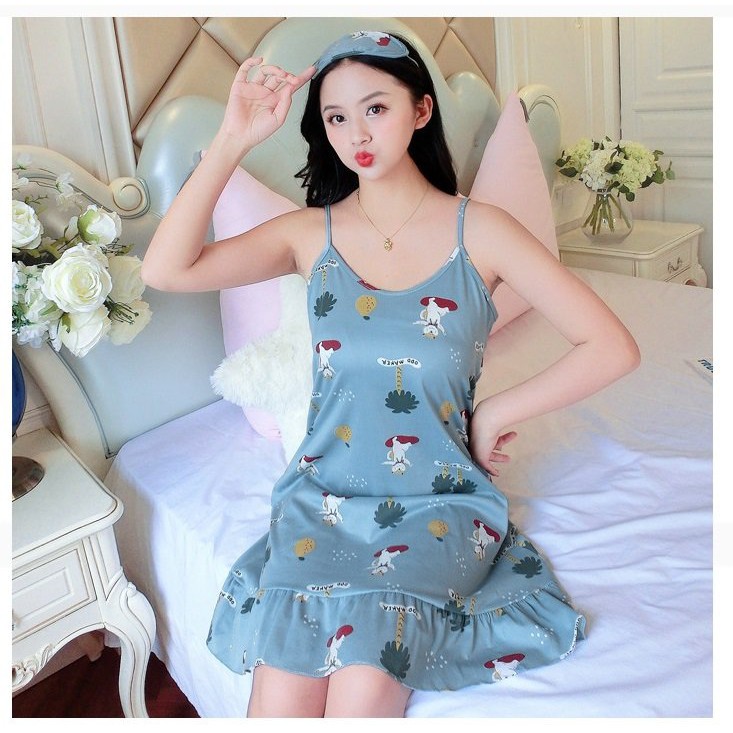 Váy 2 dây đuôi cá họa tiết dễ thương Vn15