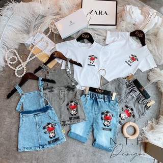 BG458 - SET ÁO PHÔNG BÒ SỮA KÈM YẾM QUẦN BÒ