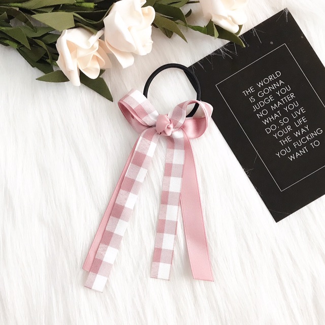 Buộc tóc nơ caro loại đẹp