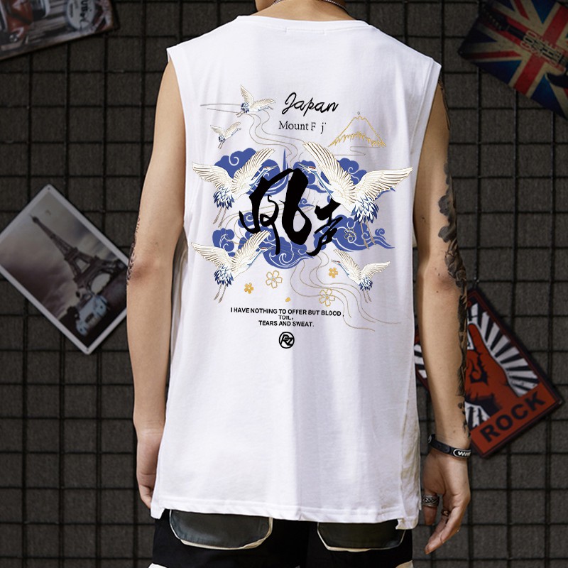 Áo Thun Sát Nách In Họa Tiết Thời Trang Trẻ Trung Cho Nam Cỡ M-3Xl