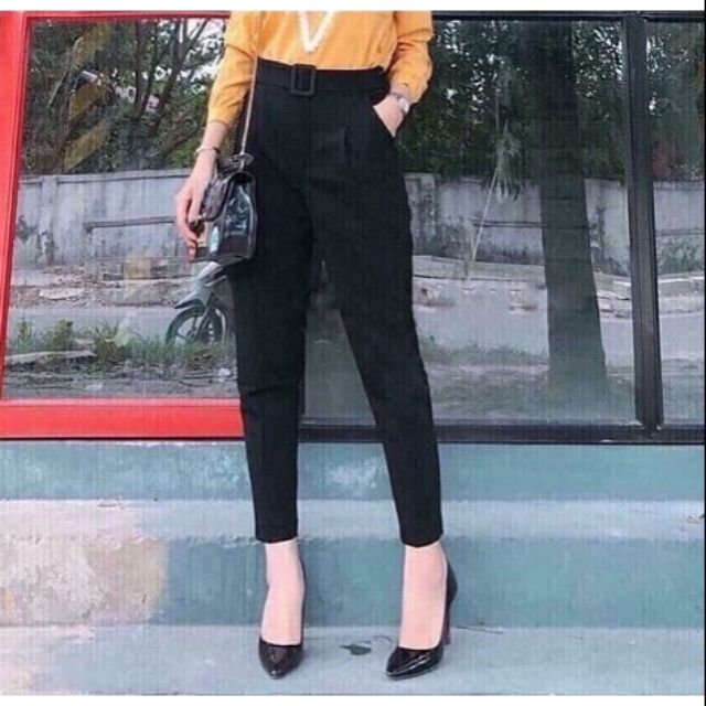 QUẦN TÂY CÔNG SỞ NỮ_QUẦN TÂY DÁNG BAGGY CÓ ĐAI ĐẸP