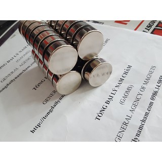 Nam châm viên trắng 30x10mm, nam châm siêu cường neodymium mạ niken trắng