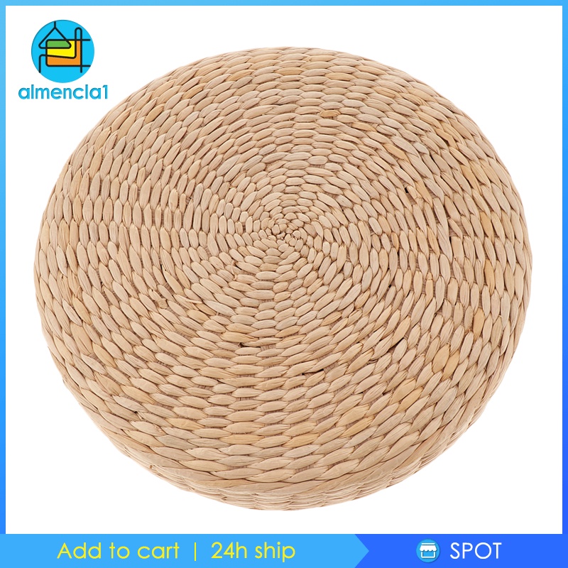 [ALMENCLA1] Round Straw Woven Tatami Cushion Floor Pouf Meditation Seat Mat