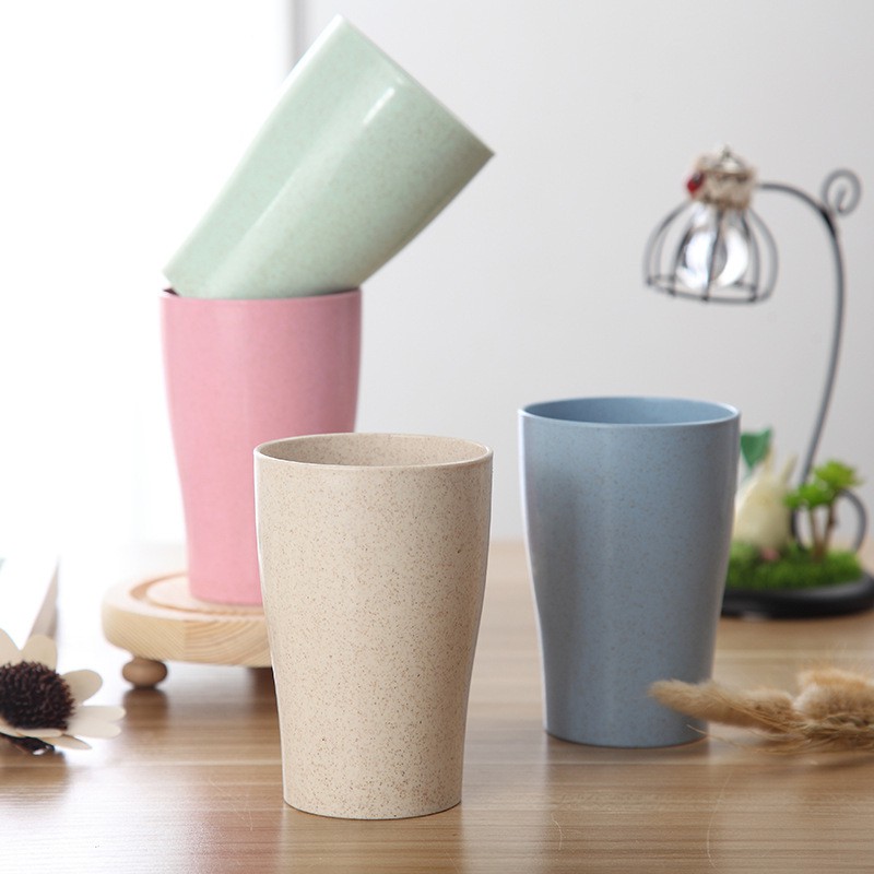 Eco-friendly Wheat Straw Cup BiodegradableTravel Coffee Cups Tumbler Cups