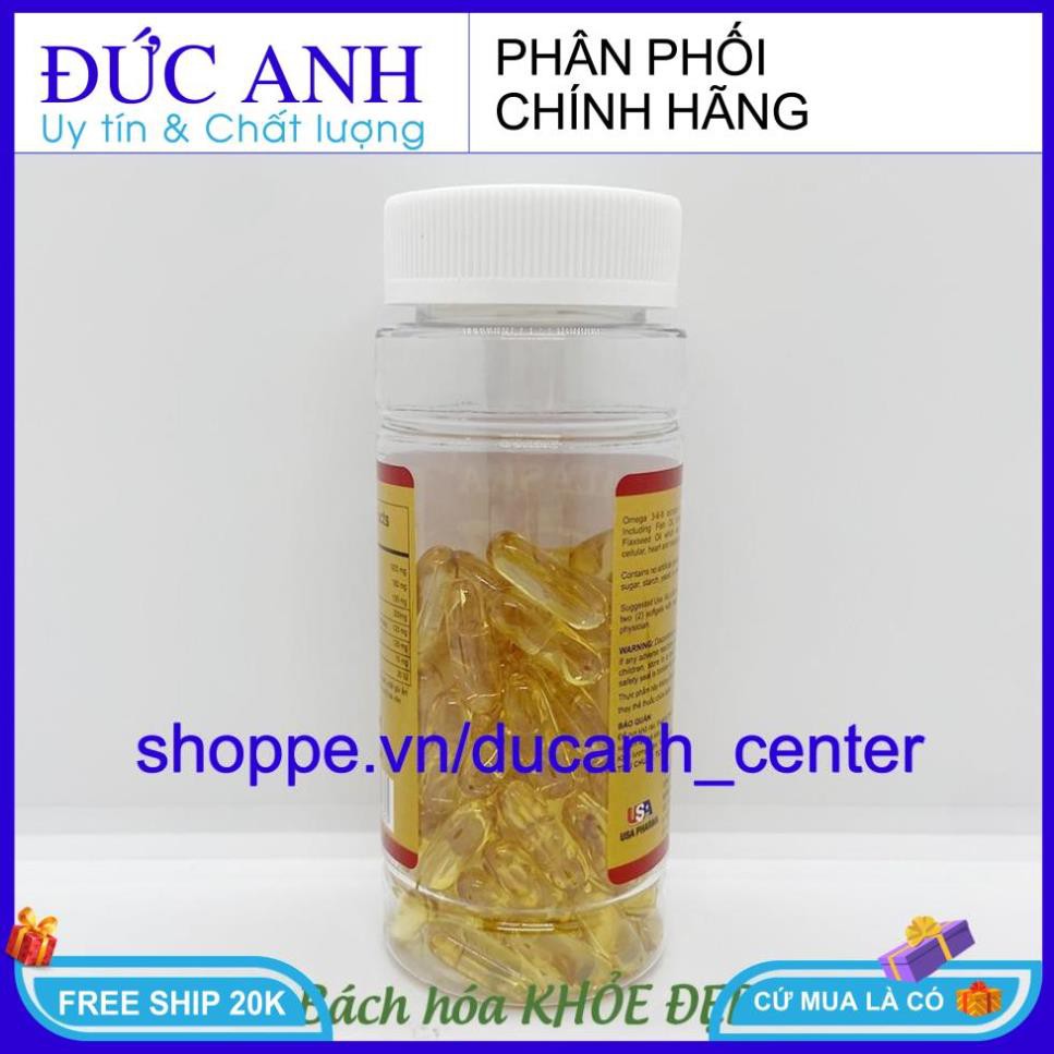 Viên dầu cá Alaska Omega 369 giúp tăng cường thị lực, tăng sức khỏe tim mạch - Chai 100 viên