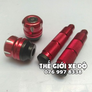 Bộ gù chống đổ trước sau xe máy nhôm cnc đỏ gắn Exciter, Winner, Raider, Sonic