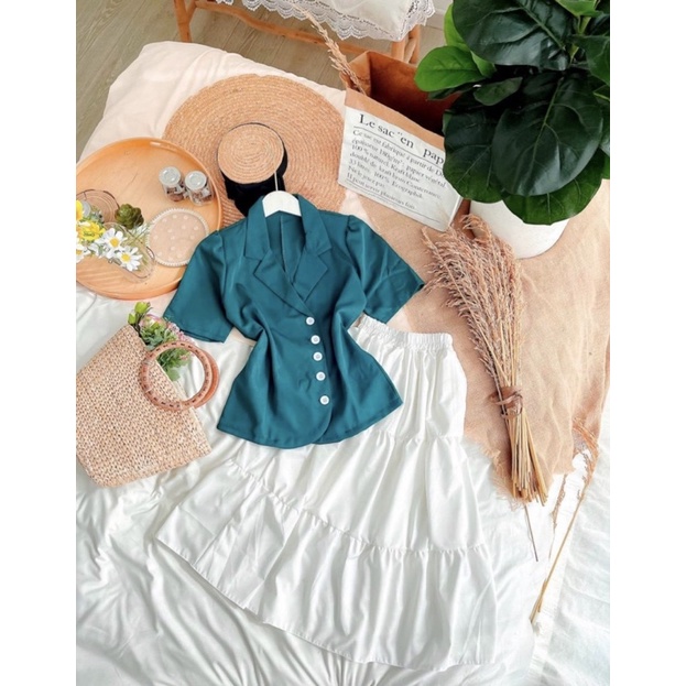 Set Váy Tầng Kết Hợp Áo Vest Siêu Hot - Set Bộ Đi Chơi Phong Cách Hàn Quốc Trẻ Trung Năng Động Ulzzang