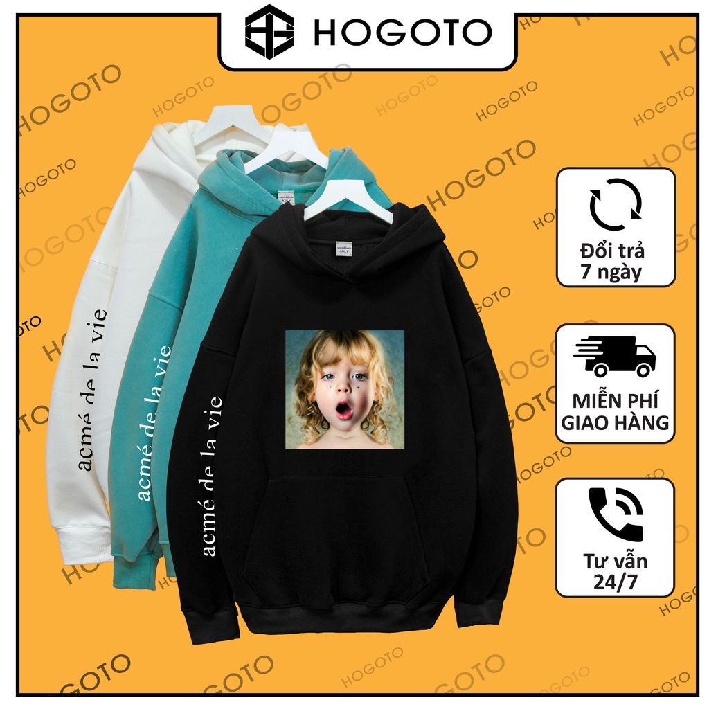 Áo nỉ Hoodie ADLV BÉ NGẠC NHIÊN Hogoto shop , Áo hoodie nam nữ nỉ bông cotton