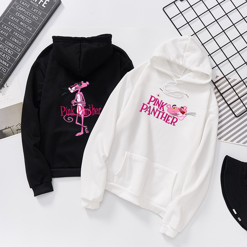 Áo Hoodies tay dài hoạ tiết chú báo hồng thiết kế đáng yêu cho phái nữ