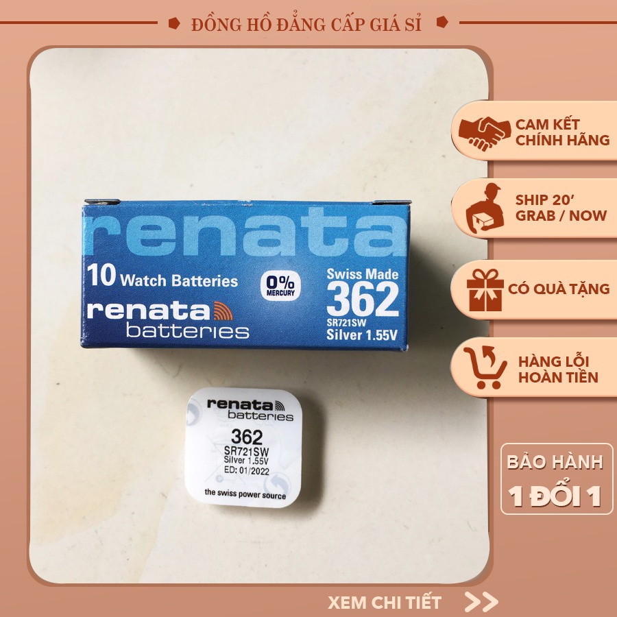 Viên pin Renata SR721SW AG11 G11 LR721 362 SR721 162 Thụy Sĩ - vỉ 1 viên
