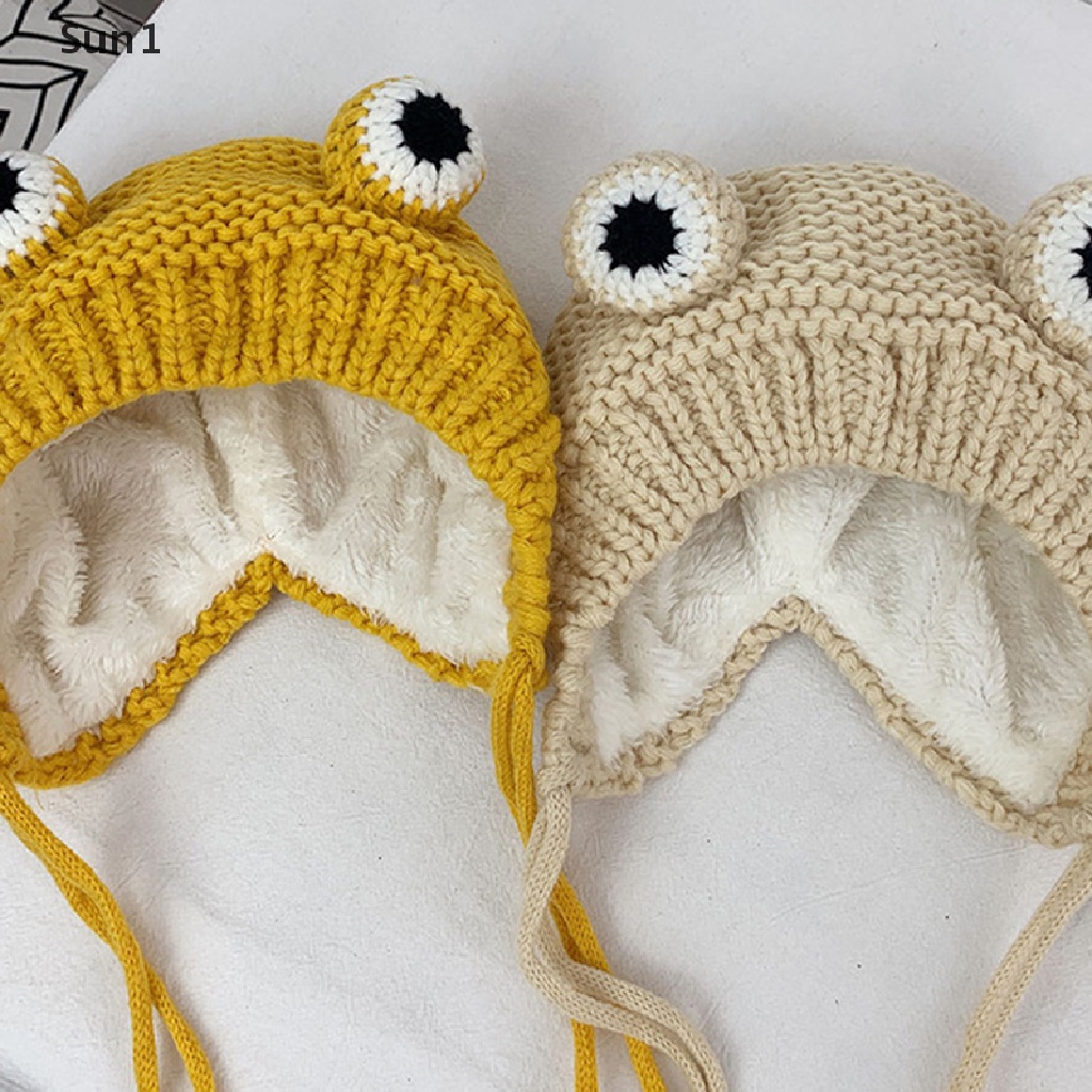 1 &gt; Mũ Len beanie Hình Ếch Hoạt Hình Giữ Ấm Cho Bé