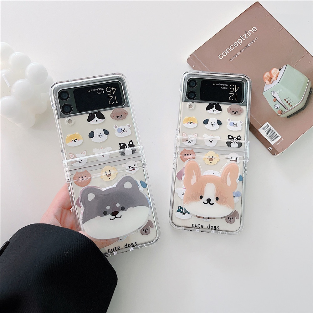 Ốp Điện Thoại Chống Sốc Họa Tiết Cún Con Dành Cho Samsung Galaxy Z Flip 4 Flip 3 5G