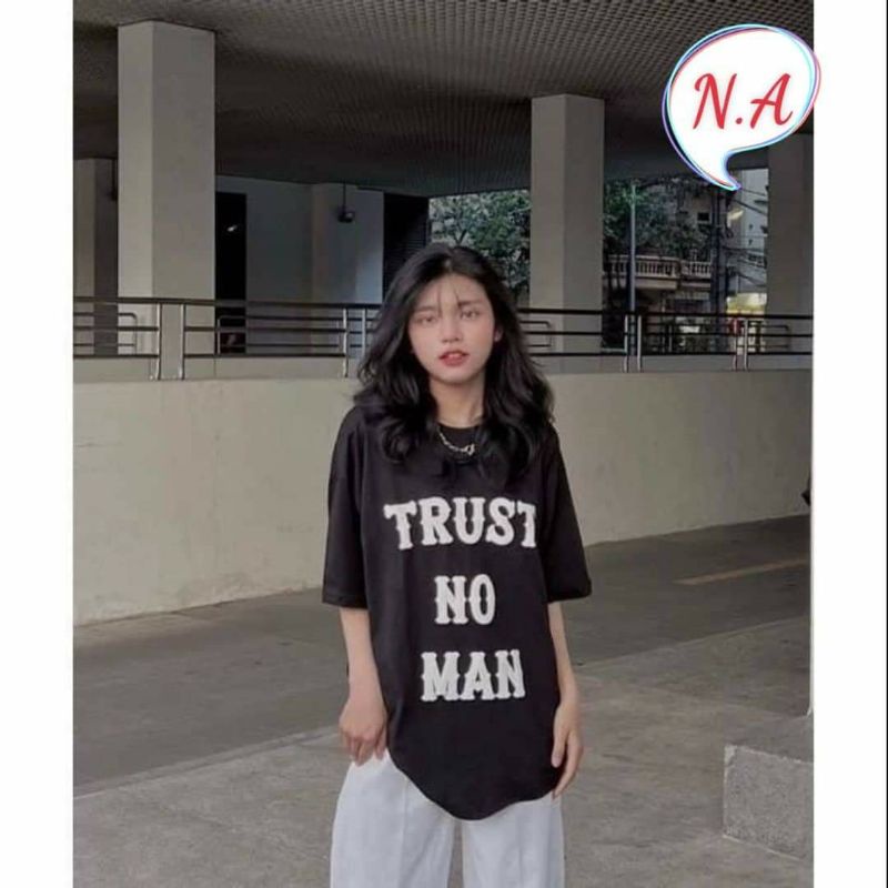 Set Quần Bom Chun Gấu Trắng Áo Thun Trust  Nữ [FREESHIP]  Bộ đồ culottes phông form rộng tay lỡ học sinh Ulzzang
