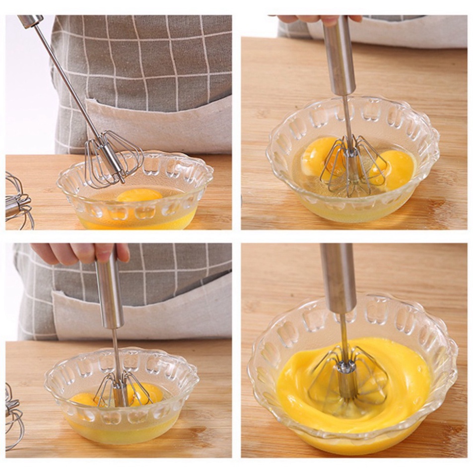 Cây Đánh Trứng Trục Tự Xoay Cây Phới Lồng Đánh Trứng Lưới INOX DANA
