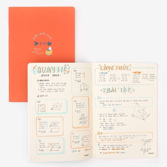 Grid Notebook - Vở kẻ ô vuông - Vở Grid Crabit 120 trang