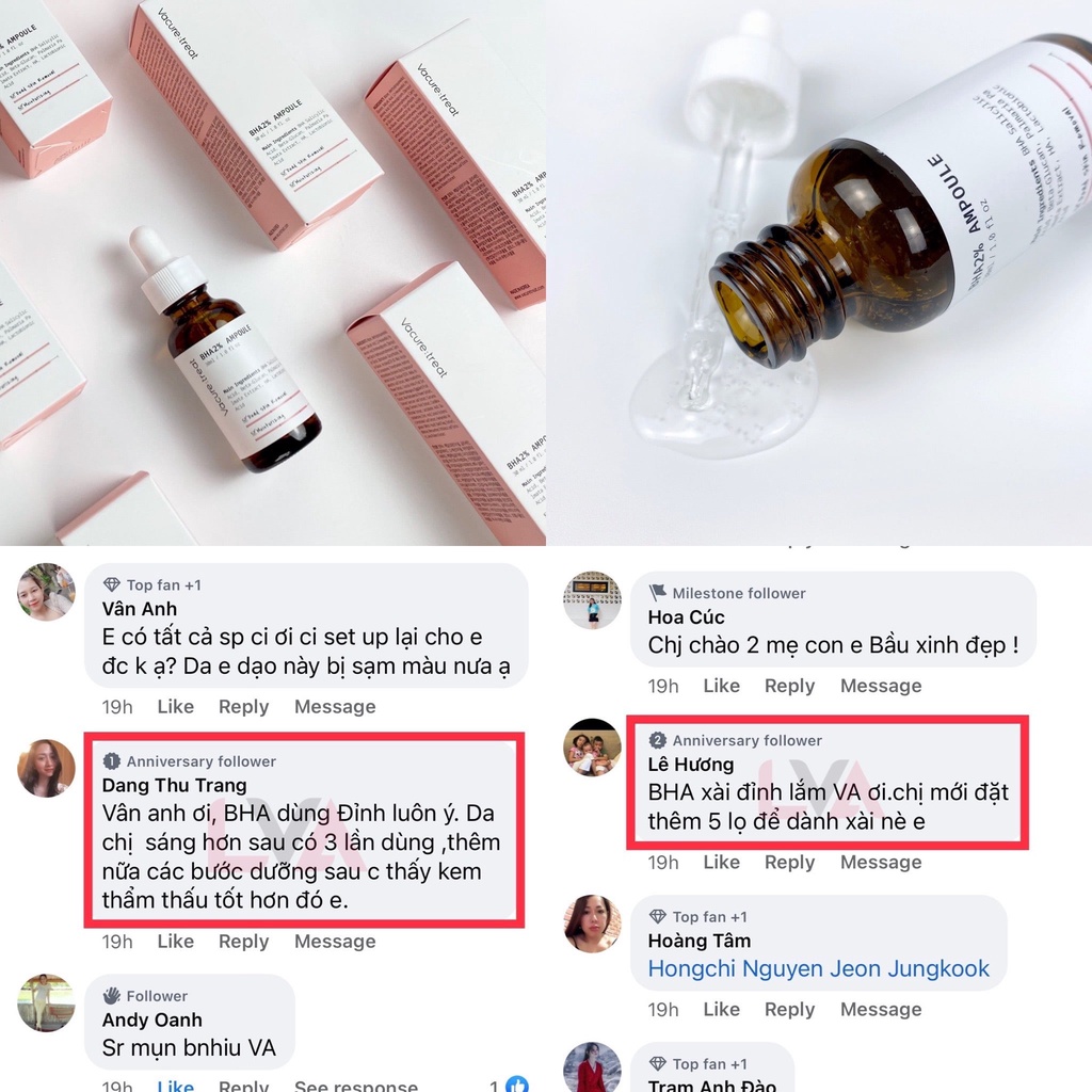 Dung dịch loại bỏ tế bào chết Vacure:treat BHA 2% Ampoule 30ml