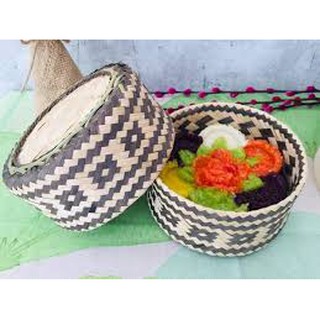 Hộp đựng xôi mây tre đan