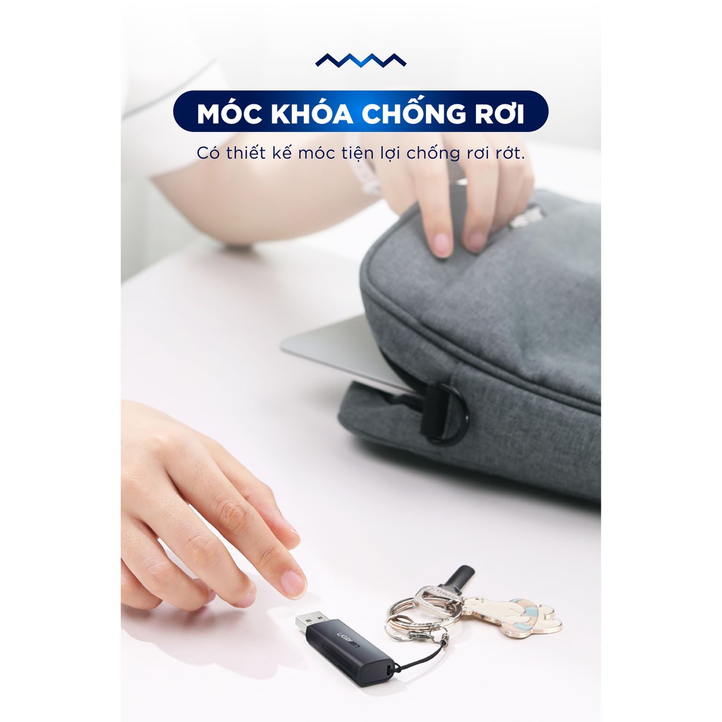 Đầu đọc thẻ SD TF chân cắm USB 3.0 UGREEN CM264 Truyền tải dữ liệu nhanh chóng|Thiết kế nhỏ gọn BH 18 Tháng 1 Đổi 1
