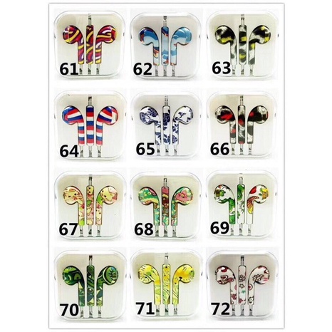 Tai Nghe Nhét Tai Jack 3.5mm Có Micro Họa Tiết Nhiều Màu Sắc Thời Trang