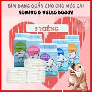 Combo 5 cái Bỉm quần vệ sinh cho chó mèo cái (Female) Sumiho công nghệ Ý tã bỉm cho chó mèo thú cưng (Nhiều Size)