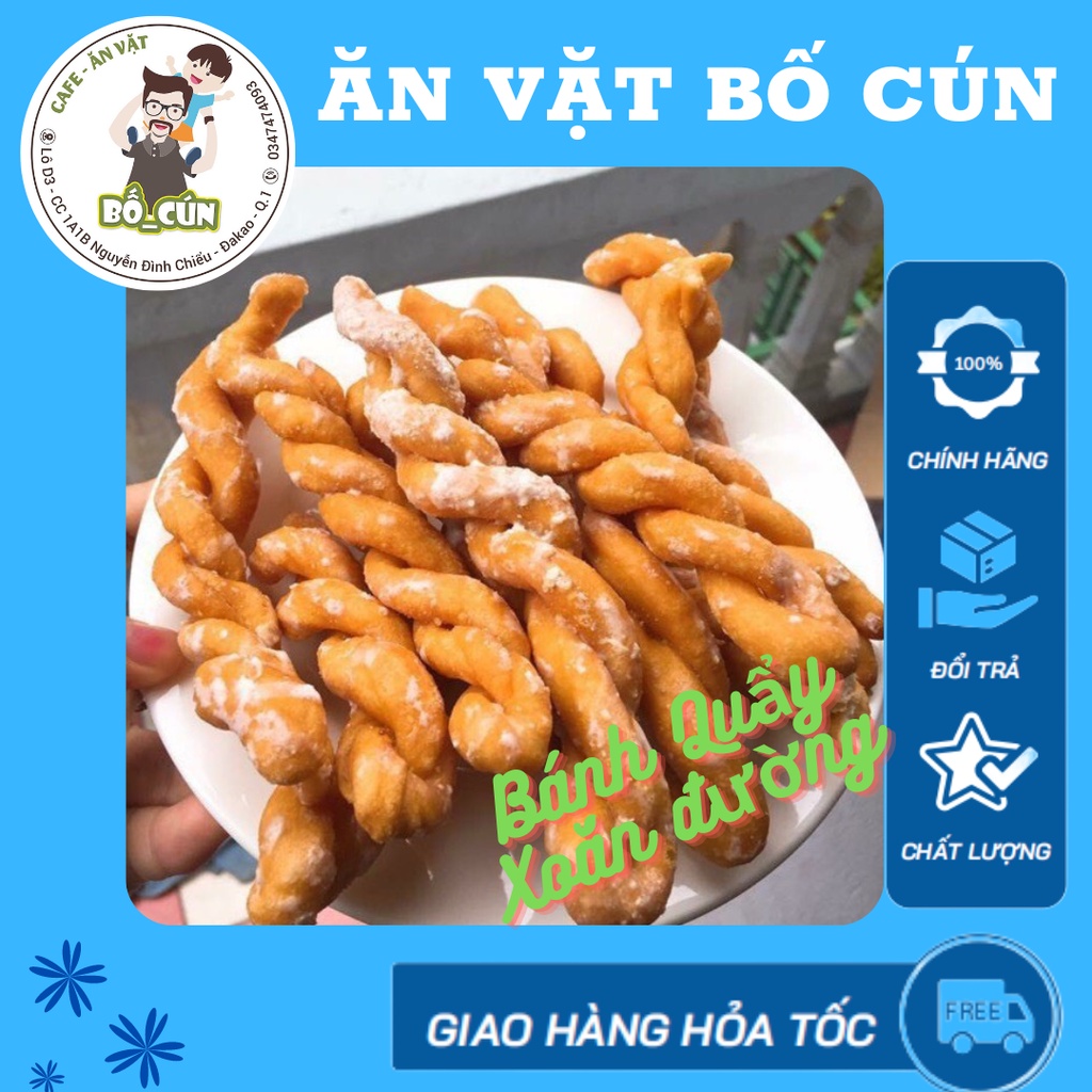 Bánh xoắn đường tuổi thơ bịch 200gr. ăn vặt bố cún