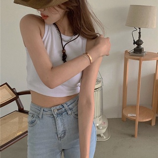 Áo croptop ba lỗ body kiểu dáng basic chất len tăm