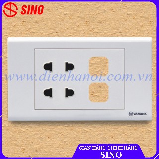 Ổ cắm đôi 2 chấu 2 lỗ SINO S18