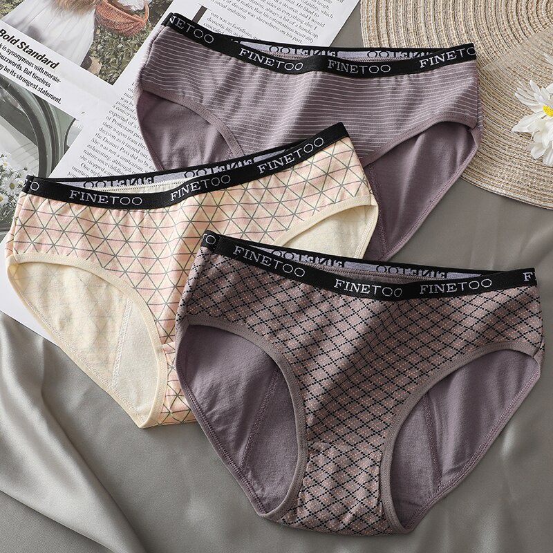 Quần lót CUTEBYTE cotton in họa tiết chữ cái chống rò rỉ lưng cao đáng yêu size M-3XL dành cho nữ