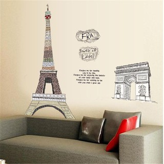 Decal dán tường cho bé cảnh tháp Eiffel Pháp