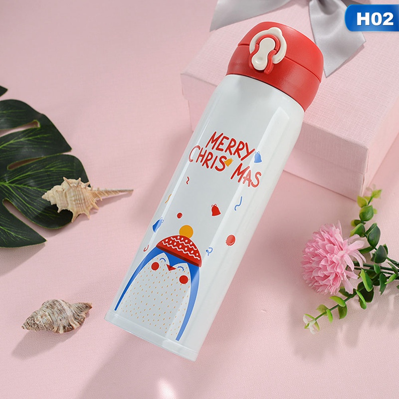 THERMOS Bình Nước Giữ Nhiệt 500ml Phong Cách Giáng Sinh