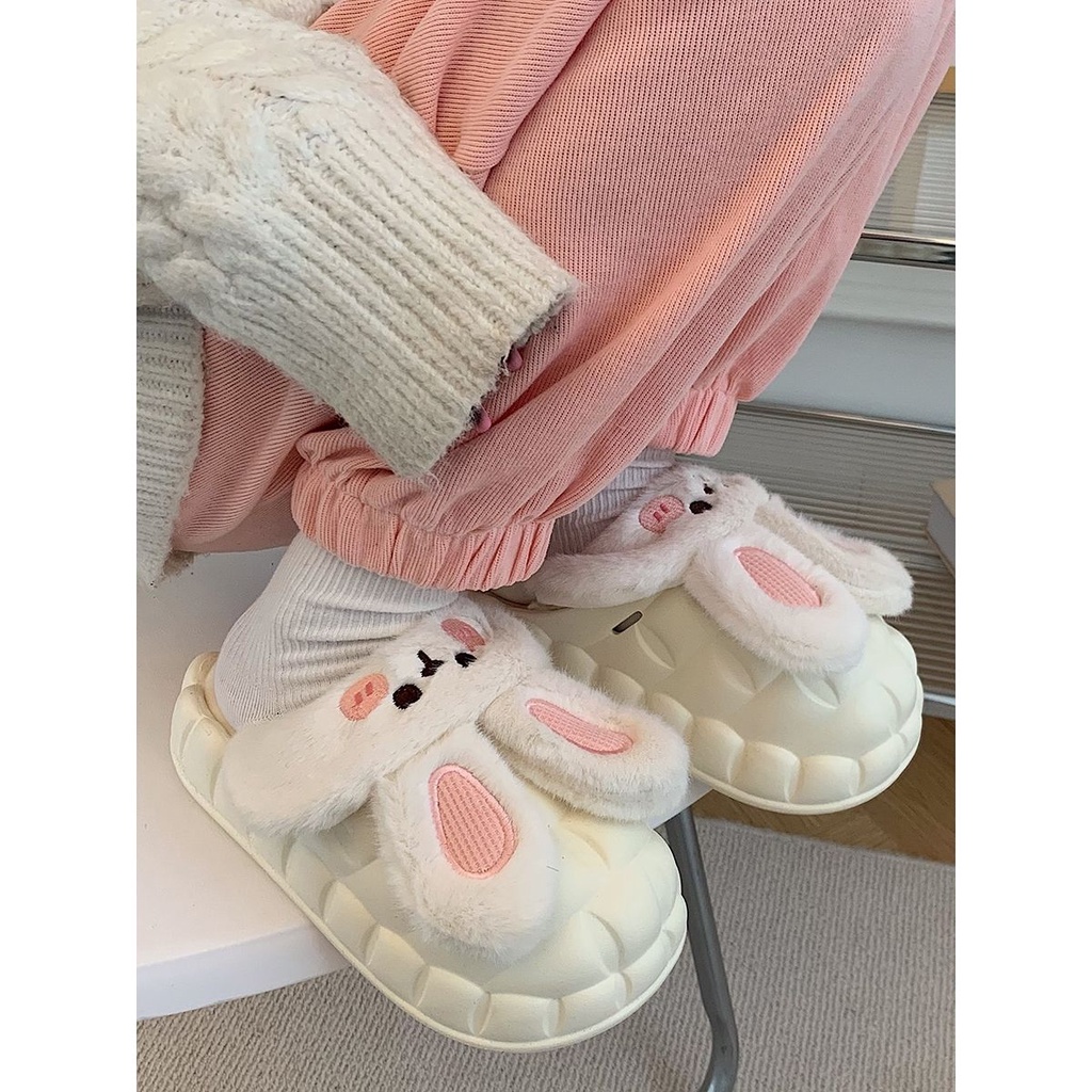 Dép Bông Đi Trong Nhà Chống Trượt Hình Thỏ Dễ Thương Thời Trang Thu Đông 2022 Cho Bạn Gái