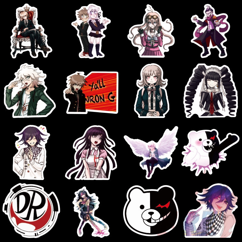Set 50 miếng dán chống nước hình trò chơi anime Dangan Ronpa
