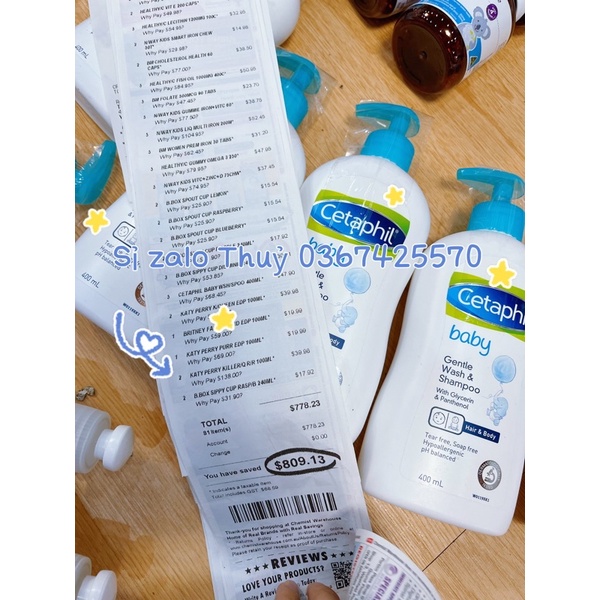 (✈️ có bill) Sữa tắm Gội Cetaphil dạng vòi Cho Bé Baby Gentle Wash and Shampoo 400ml