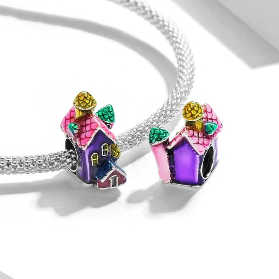 Chuỗi Hạt Gỗ Hình Lâu Đài/Vuông/Rắn Nhiều Màu Mới