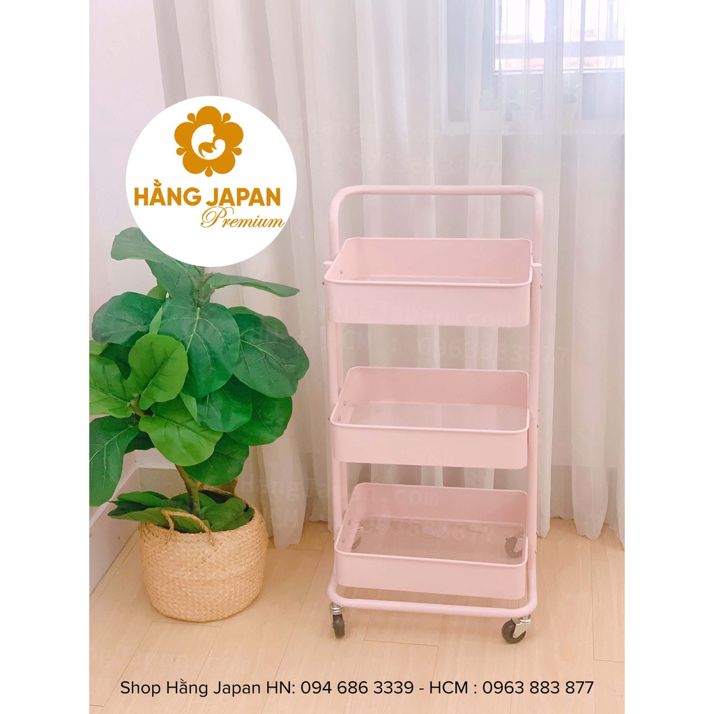 Kệ để đồ đa năng Primo 3 tầng có tay cầm có bánh xe
