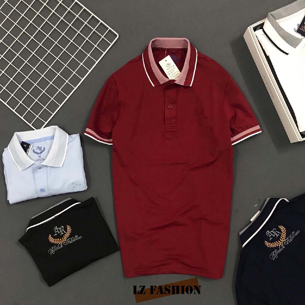 Áo thun nam có cổ ar hoạ tiết thêu cao cấp cực đẹp - LZ FASHION - PS091