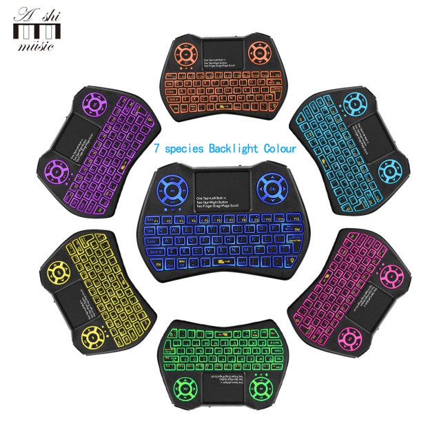 wireless rgb keyboard Bàn Phím Không Dây Có Đèn Led Và Điều Khiển Từ Xa Edes19 Cho Android Tv Box Pc